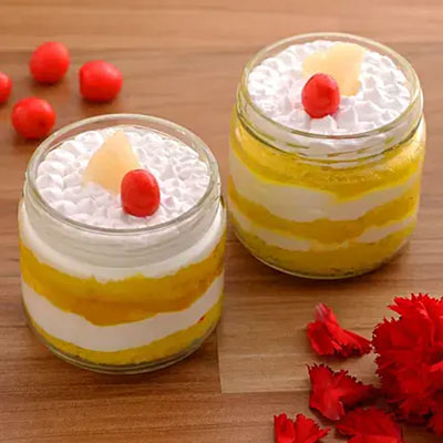 "Pineapple Fresh Cream Cake Jar Set of 2 - Click here to View more details about this Product